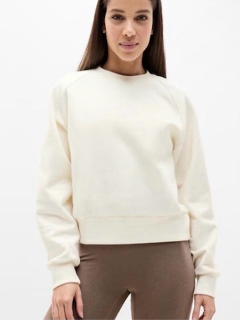 #288 NWT Athleta Easy Fleece Crew Sweatshirt Magnolia Size XL